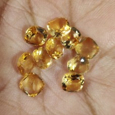 Citrine 5x5mm cushion facet 0.52 cts